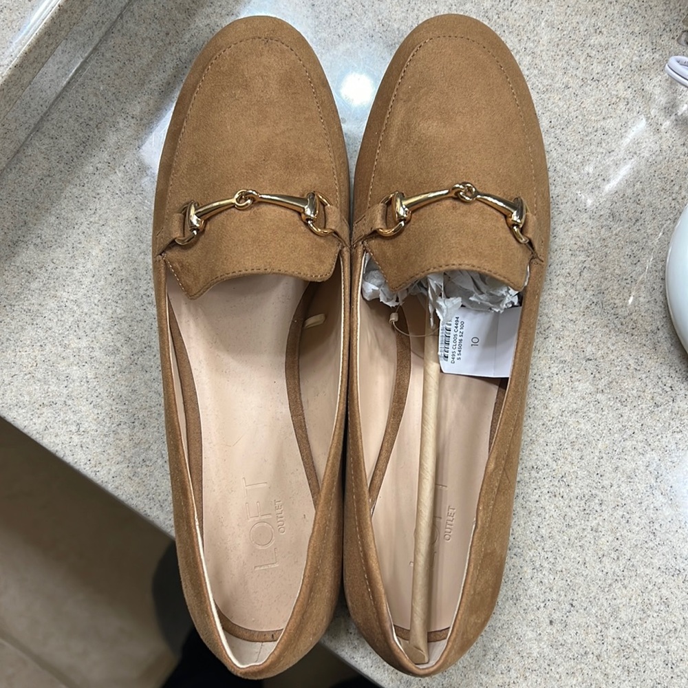 Camel color loafers